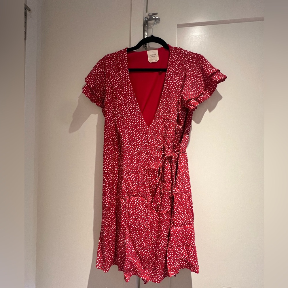 Polka dot wrap dress